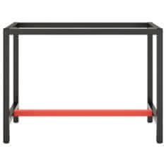 Greatstore Rám pracovního stolu matně černý a červený 110 x 50 x 79 cm kov