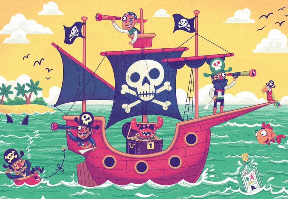 Ravensburger Puzzle & Play Piráti a země na dohled 2x24 dílků