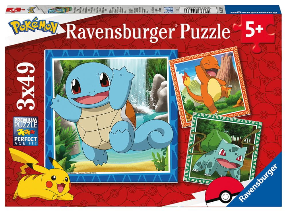Levně Ravensburger Puzzle Vypusťte Pokémony 3x49 dílků