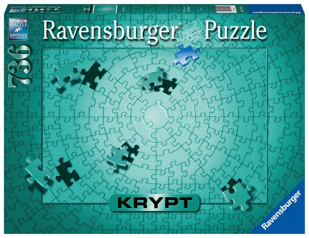 Ravensburger Krypt Puzzle: Metalická mátová 736 dílků