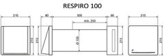 Soler&Palau Rekuperační jednotka RESPIRO 100, energetická úspora, velmi tichý chod, 2 rychlosti, min. průtok vzduchu 15/30 m³/h, snadná instalace i údržba, 2x filtr G3