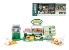 Mikro Trading Fast food set 48 cm na baterie s plničkou nápojů, pokladnou a zvuky s doplňky 35ks v krabičce