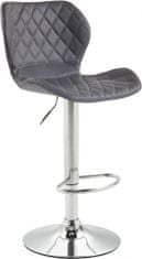BHM Germany Barová židle Cork, syntetická kůže, chrom / šedá