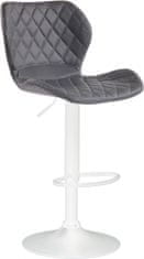 BHM Germany Barová židle Cork, syntetická kůže, bílá / šedá