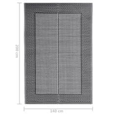 shumee Venkovní koberec černý 140 x 200 cm PP