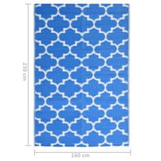 Vidaxl Venkovní koberec modrý 160 x 230 cm PP
