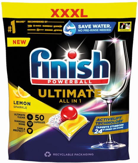 Finish Ultimate All in 1 Lemon Sparkle - kapsle do myčky nádobí 50 ks