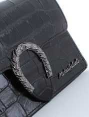 Marina Galanti malá kožená kabelka s řetízkem přes rameno – imitace hadí kůže - černá