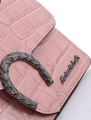 Marina Galanti malá kožená kabelka s řetízkem přes rameno – imitace hadí kůže - tělová