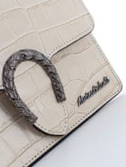 Marina Galanti malá kožená kabelka s řetízkem přes rameno – imitace hadí kůže - béžová