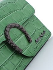 Marina Galanti malá kožená kabelka s řetízkem přes rameno – imitace hadí kůže - zelená
