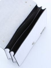 Marina Galanti střední kožená kabelka s řetízkem přes rameno v imitaci hadí kůže - bílá