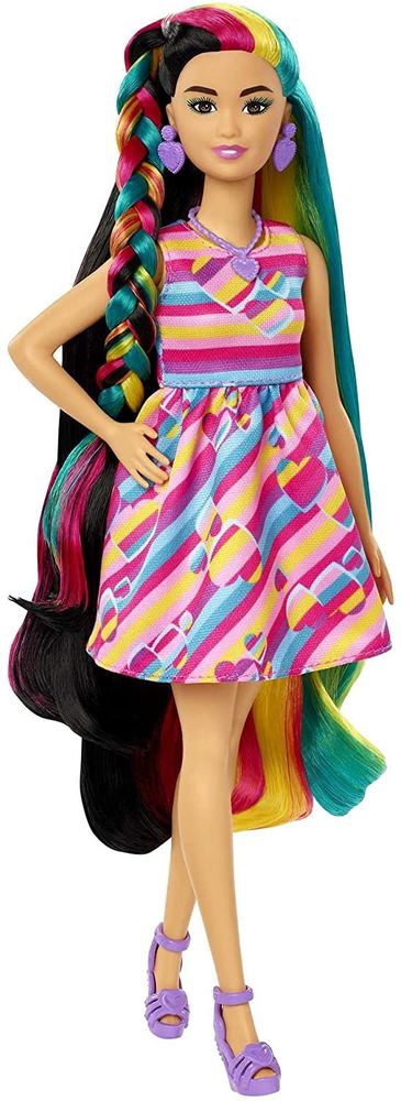Mattel Barbie Panenka a fantastické vlasové kreace Černovláska HCM87