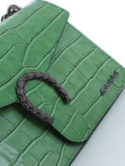 Marina Galanti střední kožená kabelka s řetízkem přes rameno v imitaci hadí kůže - zelená