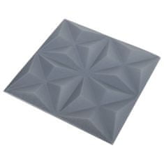 Greatstore 3D nástěnné panely 24 ks 50 x 50 cm origami šedé 6 m²