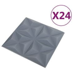 shumee 3D nástěnné panely 24 ks 50 x 50 cm origami šedé 6 m²
