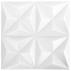 shumee 3D nástěnné panely 24 ks 50 x 50 cm origami bílé 6 m²