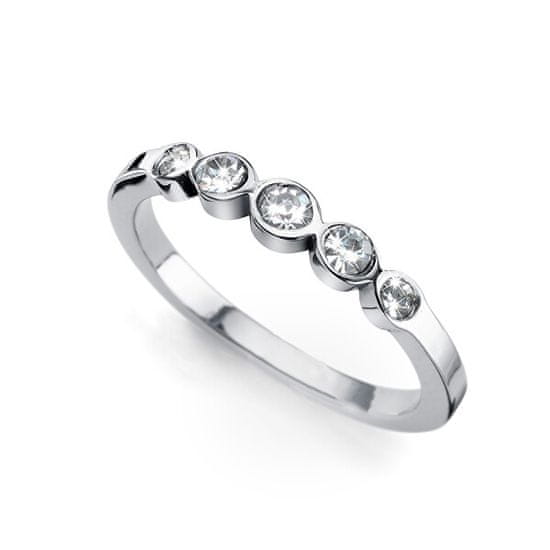Oliver Weber Elegantní ocelový prsten s čirými krystaly Change 41164