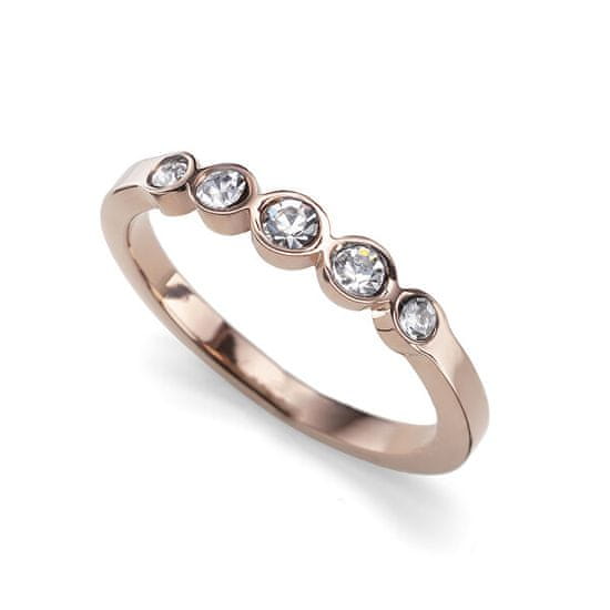 Oliver Weber Elegantní bronzový prsten s čirými krystaly Change 41165