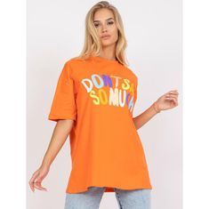 FANCY Dámské tričko s potiskem a kulatým výstřihem bavlněné INFIA oranžové FA-TS-7733.91P_386380 Univerzální