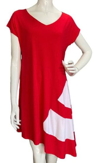 BIP Holland červené šaty s nepravidelným lemem šatů Velikost: XL
