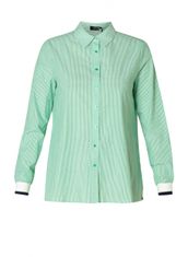 YEST proužkovaná zeleno/bílá košile s pružným lemem Velikost: 38