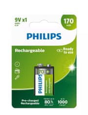 INTEREST nabíjecí baterie 9V - 170mAh Philips MultiLife, 1ks (blistr).