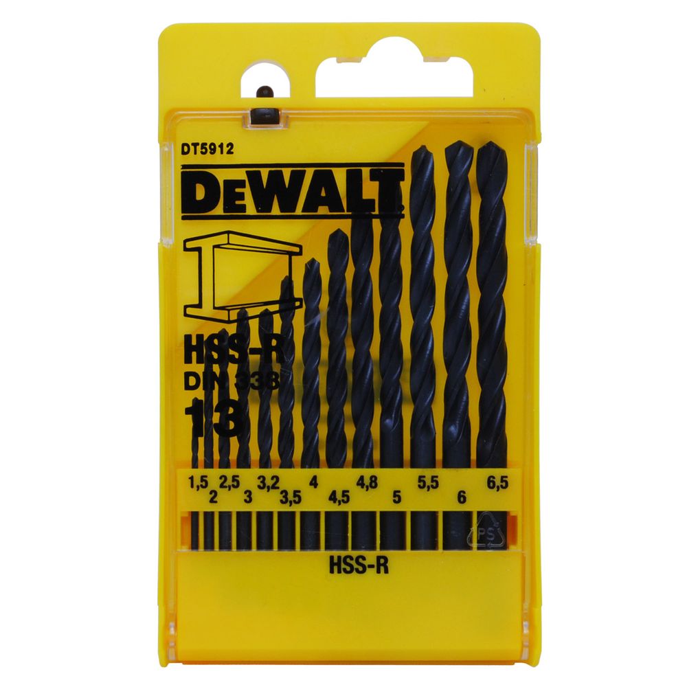 DeWalt 13ti dílná sada vrtáků do kovu v plastové kazetě DT5912-QZ