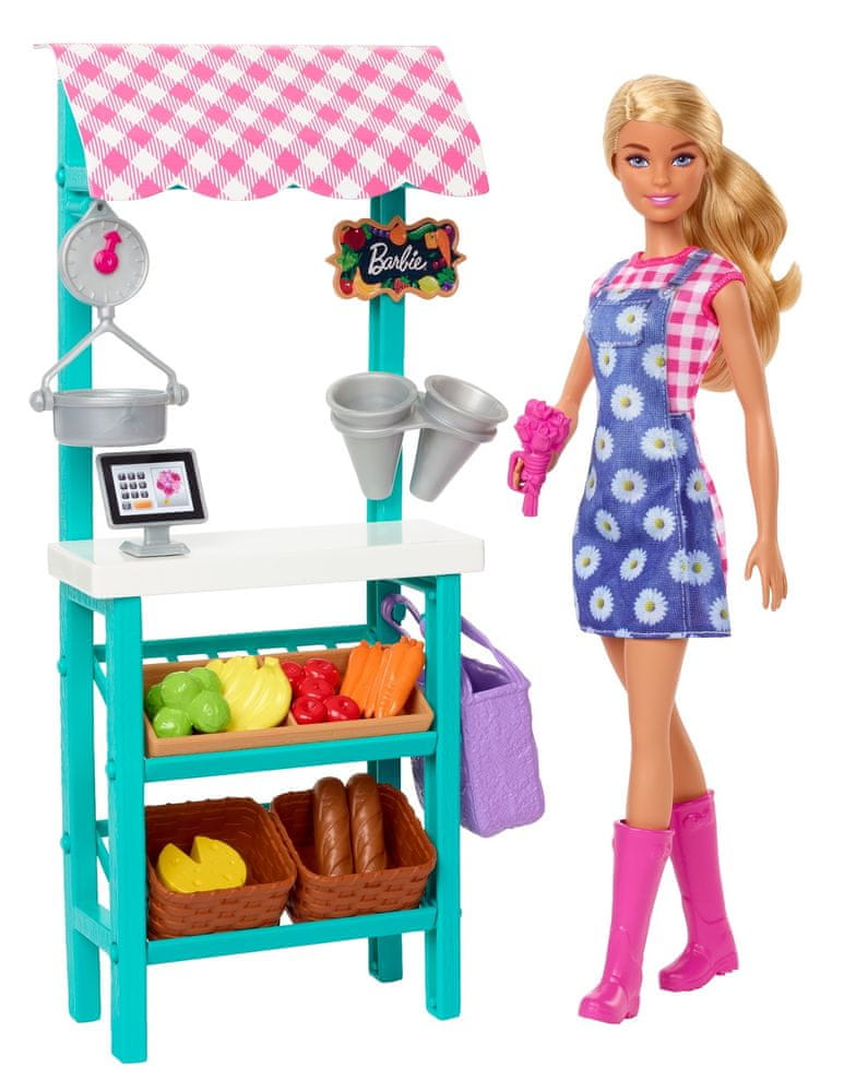 Mattel Barbie Farmářský stánek s panenkou HCN22