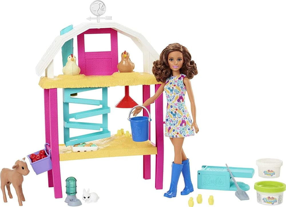 Mattel Barbie Slepičí farma s panenkou HGY88