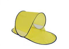 Teddies Stan plážový s UV filtrem 140x70x62cm samorozkládací polyester/kov ovál žlutý v látkové tašce