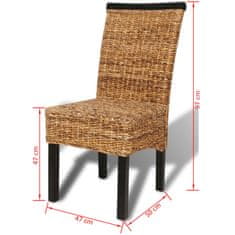 Vidaxl Jídelní židle 2 ks abaka a masivní mangovníkové dřevo