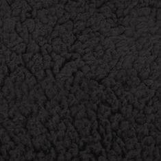 Greatstore Ergonomický pelíšek pro psy 75 x 53 cm lněný vzhled flís černý