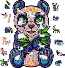 Dřevěné puzzle Sladká panda Amy 100 dílků