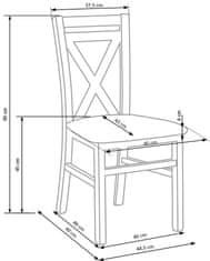Artspect Dřevěná jídelní židle Dariusz 45x43x90cm - Bílá 