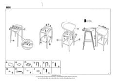 Artspect Barová židle H 86 - 43x42x81cm - Bílá