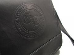 Gentleman's Boutique kožená taška přes rameno Dealer černá