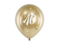 PartyDeco Saténové balónky 40 zlaté 30cm 6ks