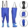 Dětské brodící kalhoty modrý vesmír - nastavitelný pás, odolný postroj, spona FixLock Nexus, ochranný oblek, prsačky, kalhotoboty, rybářské kalhoty pro děti, pro teenagery 20 - 35 EU, Vesmír 28/29