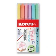 Kores Popisovač Kores Style Brush Marker Pastel, 6 barev