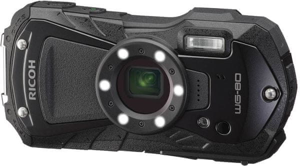  hordozható kültéri fényképezőgép vízálló ütésálló ricoh wh80 25 felvételi mód lcd kijelző állítható fényerővel teljes volt video képhang app arc csökkentő funkcióval 