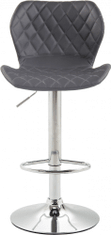 BHM Germany Barová židle Cork, syntetická kůže, chrom / šedá