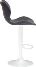 BHM Germany Barová židle Cork, syntetická kůže, bílá / šedá
