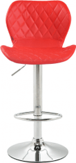 BHM Germany Barová židle Cork, syntetická kůže, chrom / červená