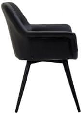 BHM Germany Jídelní židle Langford, syntetická kůže, černá