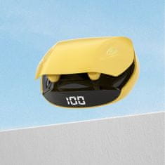 DUDAO U16H TWS bezdrátová sluchátka do uší pro hráče Bluetooth 5.2 Yellow