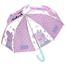 Vadobag Automatický deštník transparentní "Prasátko Peppa" - růžová