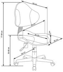 Artspect Dětská židle Flash 46x50x77-89cm - Šedozelená