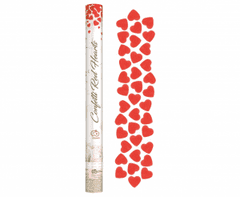 GoDan Vystřelovací konfety - papírové srdíčka červené - 60 cm