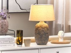 Beliani Keramická stolní lampa šedá / béžová FERREY